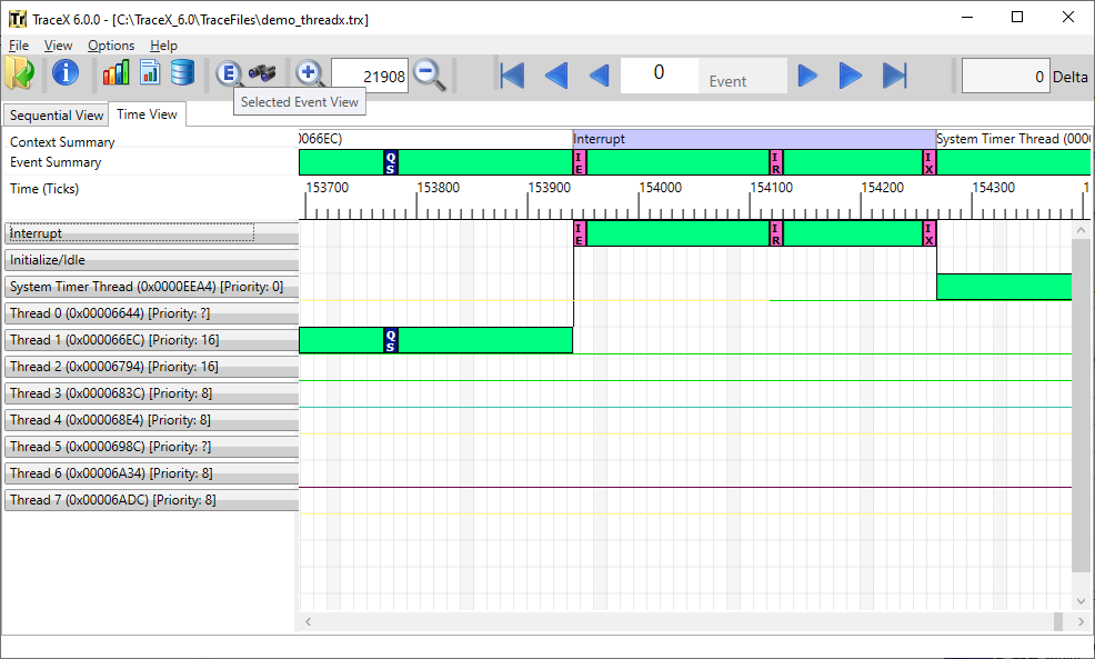 Screenshot of the Time View tab.